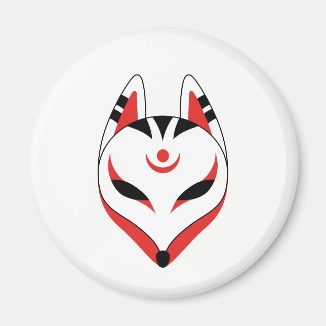 Aimant Masque japonais Kitsune Fox (Devant)