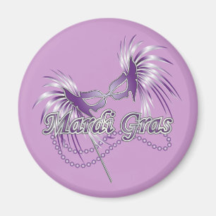 Aimant Masque Mardi Gras Violet