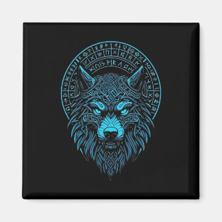 Aimant Masque Wolf Odin Runes Norse Compass Viking