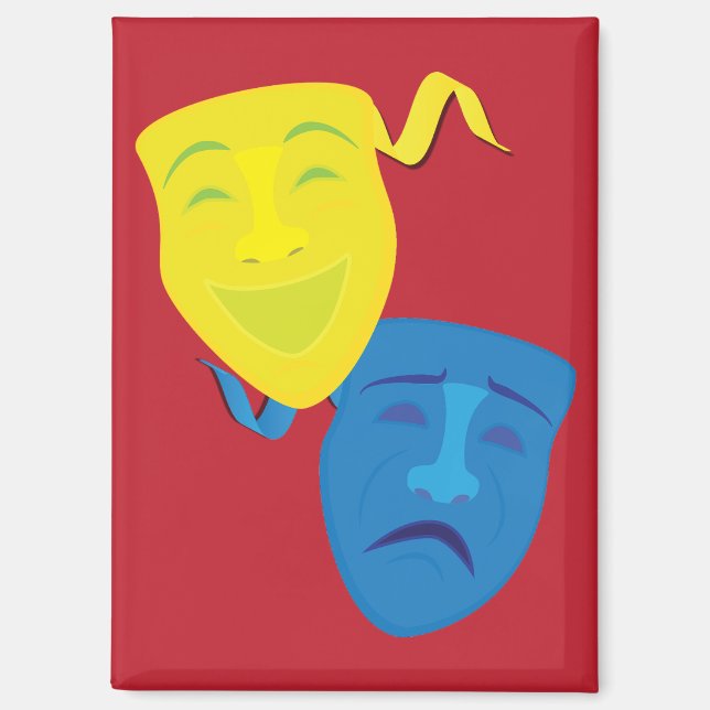 Aimant Masques de Comédie Tragédie (Recto)