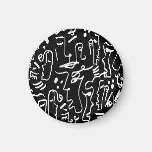 Aimant Masques de faces Abstraites : Motif géométrique