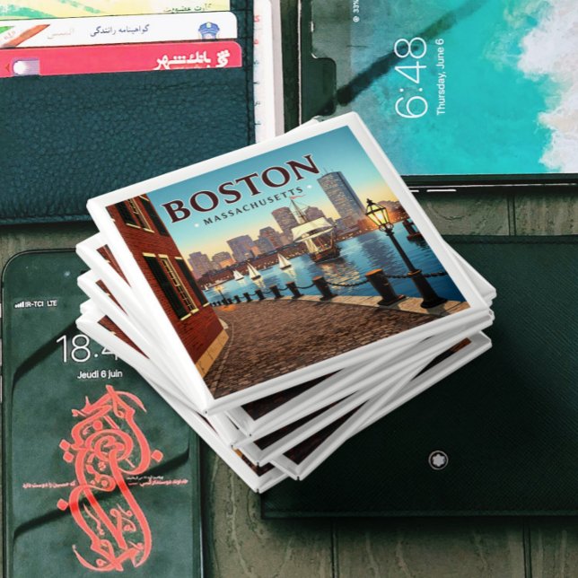 Aimant Massachusetts vintages de Boston (Créateur téléchargé)