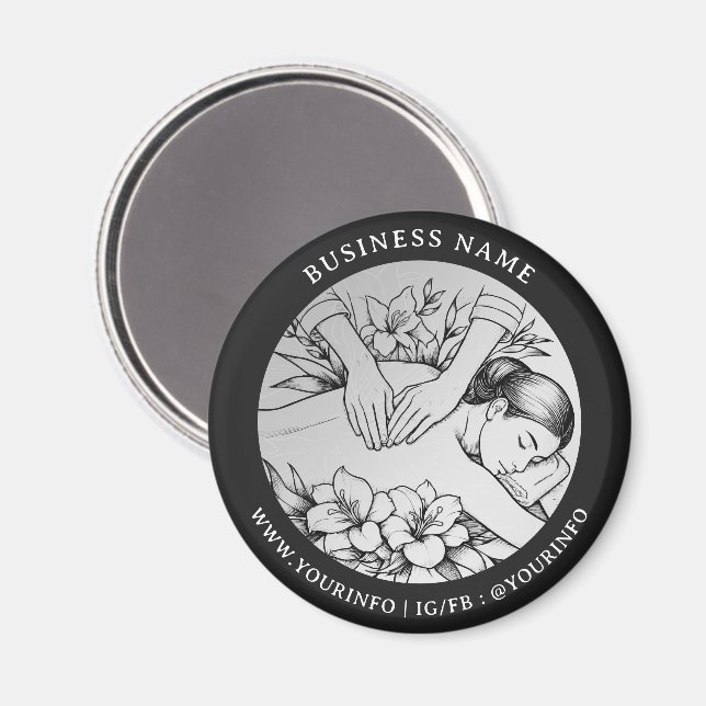 Aimant Massage Thérapie Guérison Mains Énergie Spa Bien-ê (Recto/Verso)