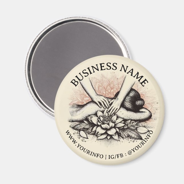 Aimant Massage Thérapie Guérison Mains Énergie Spa Bien-ê (Recto/Verso)