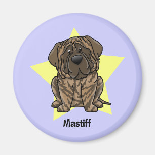 Aimant Mastiff Brindle d'étoile de Kawaii