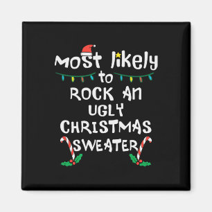 Aimant Match de famille de Noël moche
