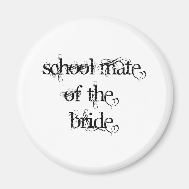 Aimant Mate d'école de la mariée (Devant)