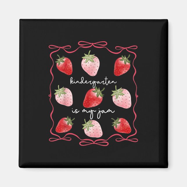 Aimant Maternelle Groovy Est Mon Jam Strawberry Kinder Te (Devant)