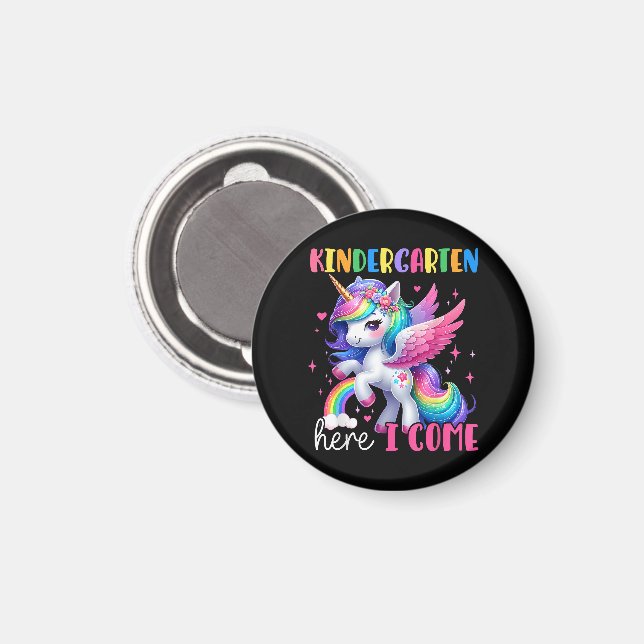 Aimant Maternelle j'arrive licorne rentrée scolaire (Recto/Verso)