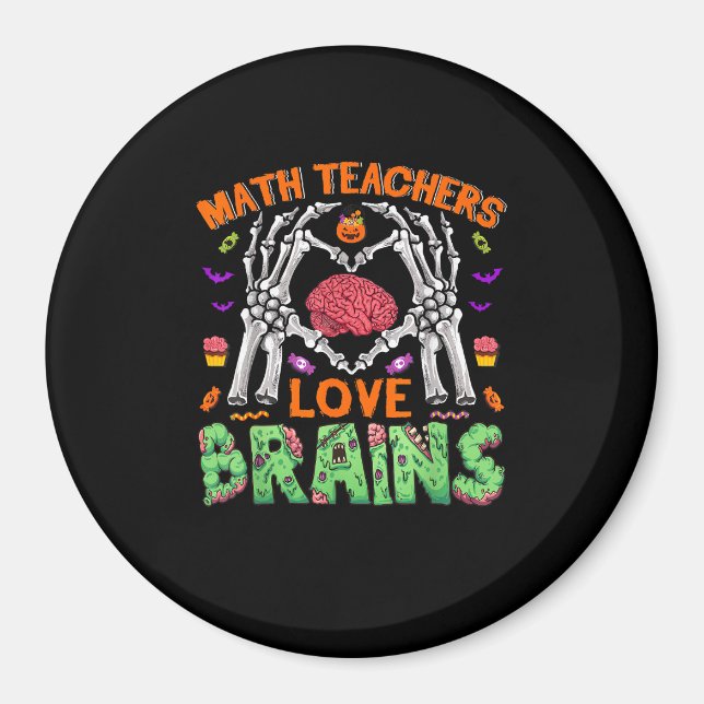 Aimant Math Cerveau Coeur Squelette Main Zombie Halloween (Devant)