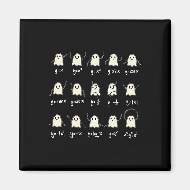 Aimant Math Dance Fantôme Halloween Éffrayant mignon Fant (Devant)