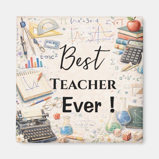 Aimant Math Teacher Thank You Gifts | End of School Year (Devant)