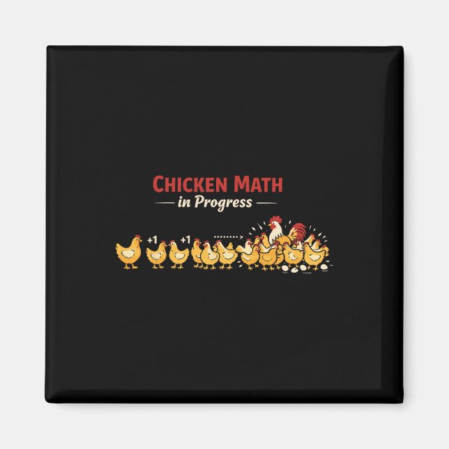 Aimant Mathématiques de poulet Trop de poulets Humour de  (Devant)