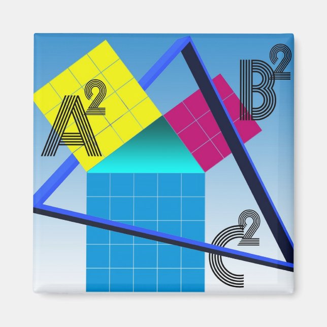 Aimant Mathématiques, design coloré (Devant)