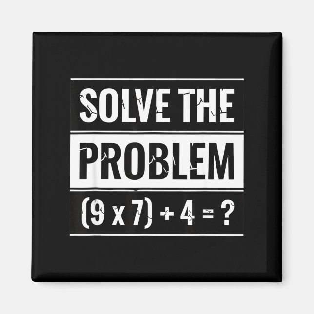 Aimant Mathématiques Résolvez Le Problème (9 X 7) + 4 = _ (Devant)