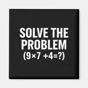 Aimant Mathématiques Résolvez Le Problème (9x7+4=_) Drôle