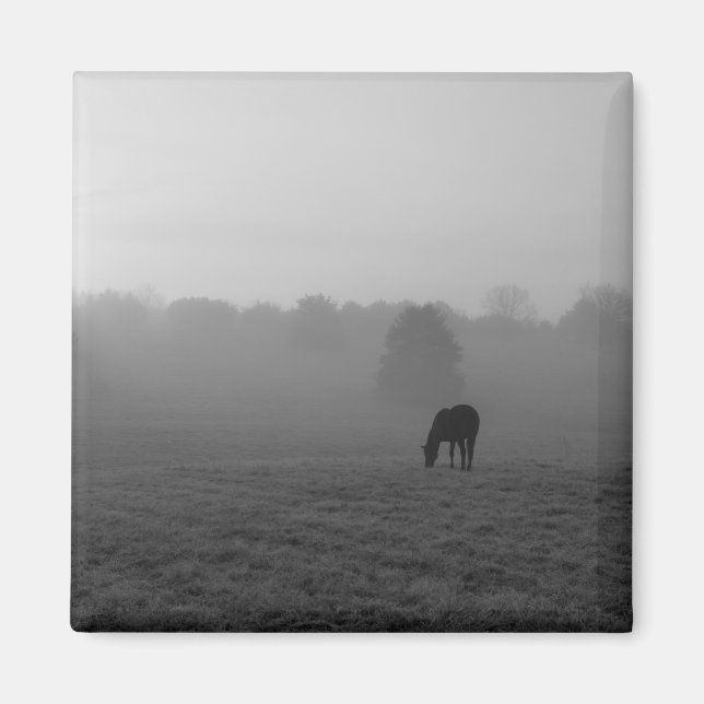 Aimant Matin de campagne en nuances de gris (Devant)