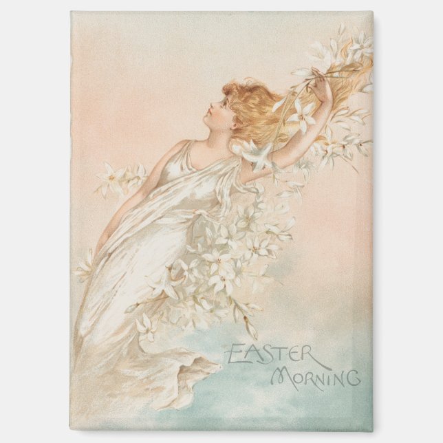 Aimant "Matin de Pâques" - Impression vintage, L. Prang & (Recto)