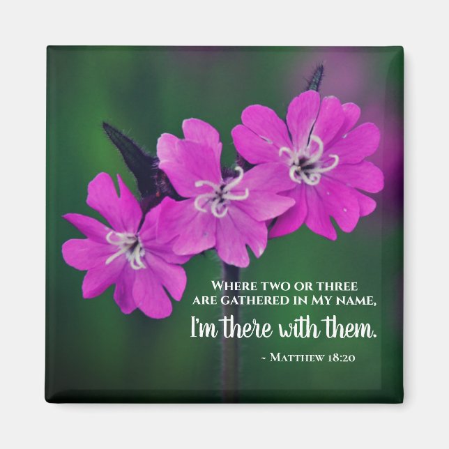 Aimant Matthieu 18:20 Deux ou trois se réunissent en mon  (Devant)