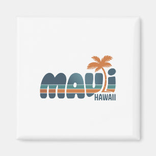 Aimant Maui Hawaii Vintage Surf Plage Surfant 70's Rétro