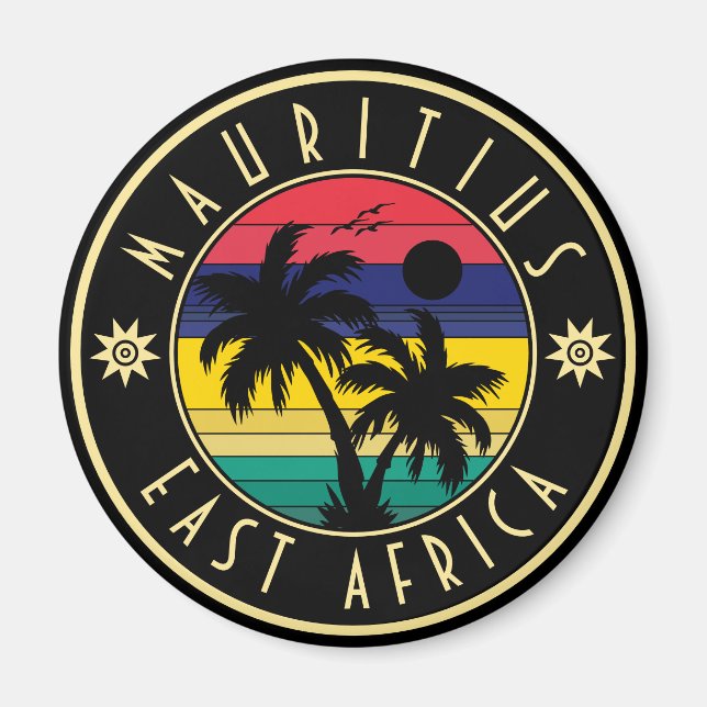 Aimant Maurice Afrique de l'Est Rétro Sunset Souvenirs 60 (Devant)