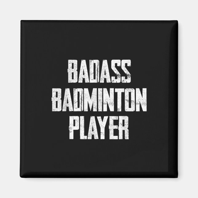 Aimant Mauvais joueur de badminton déclaration en typogra (Devant)