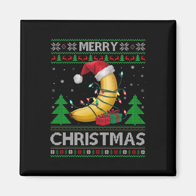 Aimant Mauvais style de Noël Sweet Lumières Père Noël Ban (Devant)