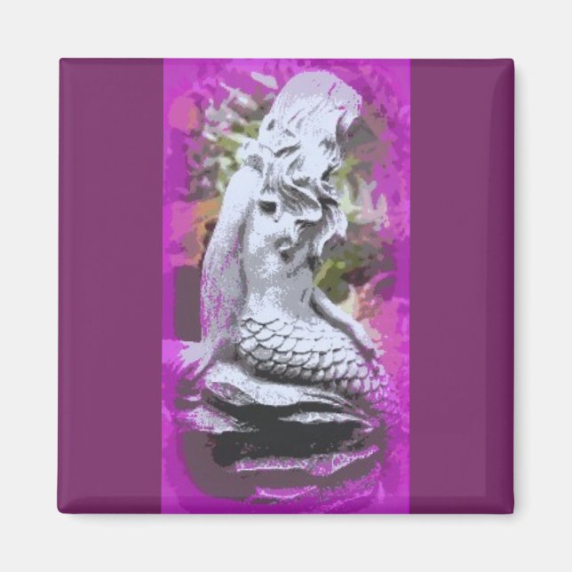aimant mauve de sirène assise (Devant)