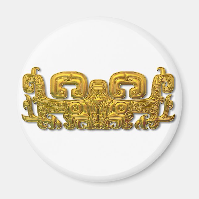 Aimant Mayan Jaguar - Or (Devant)