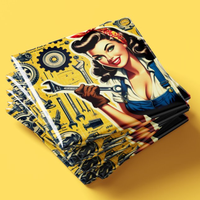 Aimant Mécanique vintage pin-up (Créateur téléchargé)