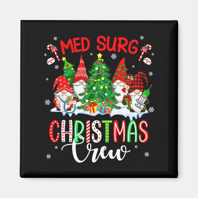 Aimant Med Surg Christmas Crew Group Gnomes Decorating Xm (Devant)