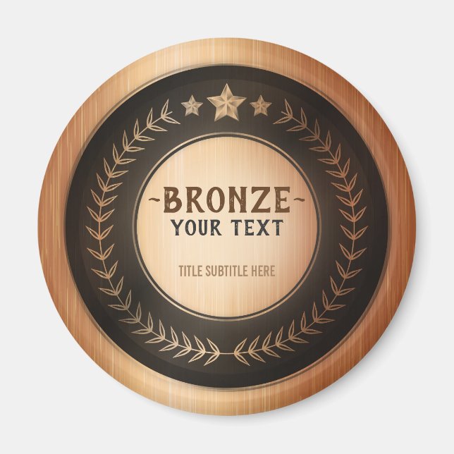 Aimant MÉDAILLE Bronze Champion DIY IMPRESSION PERSONNALI (Devant)