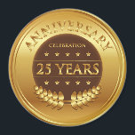 Aimant Médaille d'or du 25e anniversaire<br><div class="desc">Vingt-cinq ans de célébration de l'or prix avec une couronne de laurier.</div>