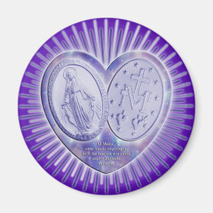 Aimant medaille miraculeuse / Wunderbare Medaille   lila