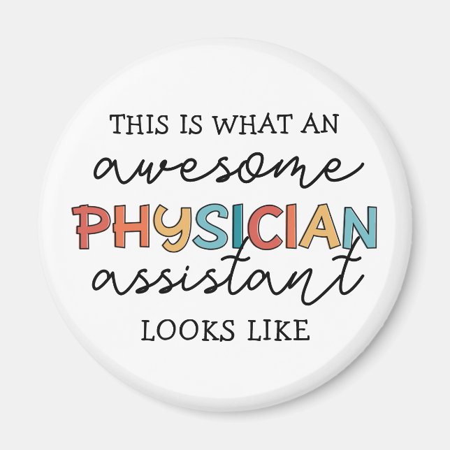 Aimant Médecin Assistant Funny Awesome PA Cadeaux (Devant)