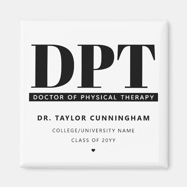 Aimant Médecin DPT moderne de la thérapie physique (Devant)