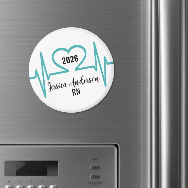 Aimant Médecin Infirmière Médical (Cute Graduation Heart Beat Doctor Nurse Medical Magnet)