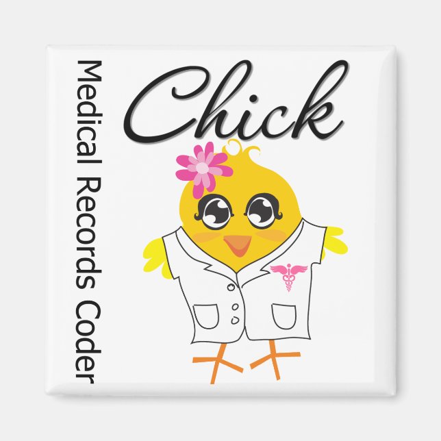 Aimant Medical Records Coder Chick (Devant)