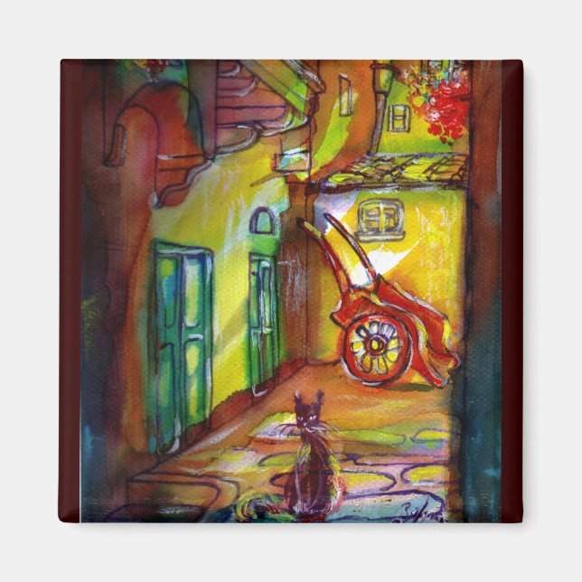 Aimant Medieval alley by night in Florence -detail (Devant)