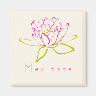 Aimant Meditate. Lotus Flower / Water Lily Illustration
