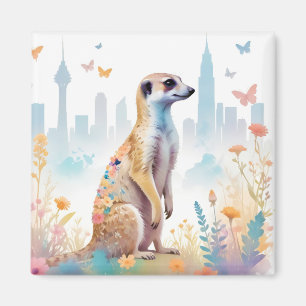 Aimant Meerkat Vintage Animal Nature Décor Environnement