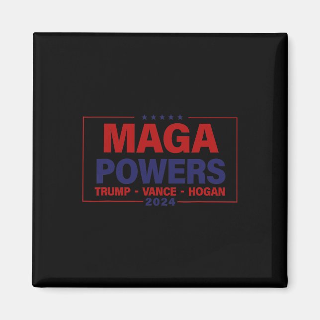 Aimant Mega Powers Trump Vance Hogan 2024 Patriotic Funny (Devant)