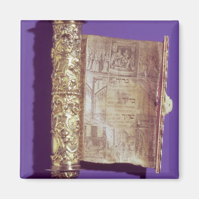 Aimant Megillah dans un coque d'argent, Vienne, vers 1715 (Devant)