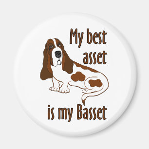 Aimant Meilleur Actif Basset Hound Dog Drôle Devis