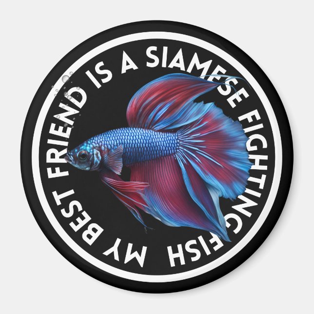 Aimant Meilleur ami Blue Red Betta Fish (Devant)