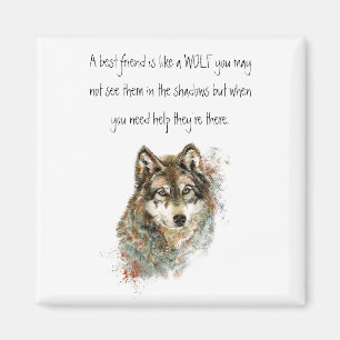 Aimant Meilleur Ami Citation Inspirationnelle Loup, Loups