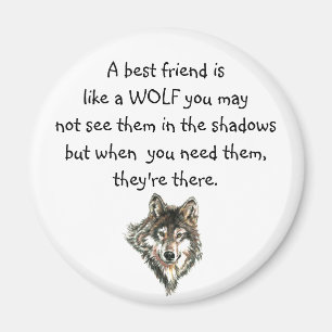 Aimant Meilleur Ami Citation Inspirationnelle Loup, Loups