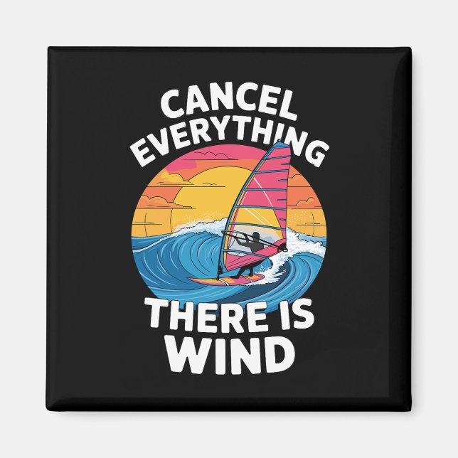 Aimant Meilleur art de windsurf pour hommes femmes Vent W (Devant)