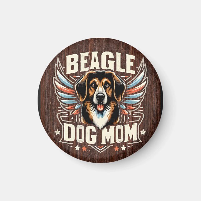 Aimant Meilleur Beagle Chien Maman Ever - Beagle Amoureux (Devant)