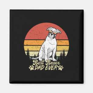 Aimant Meilleur Blanc Boxer Papa Jamais Vintage Retro Chi